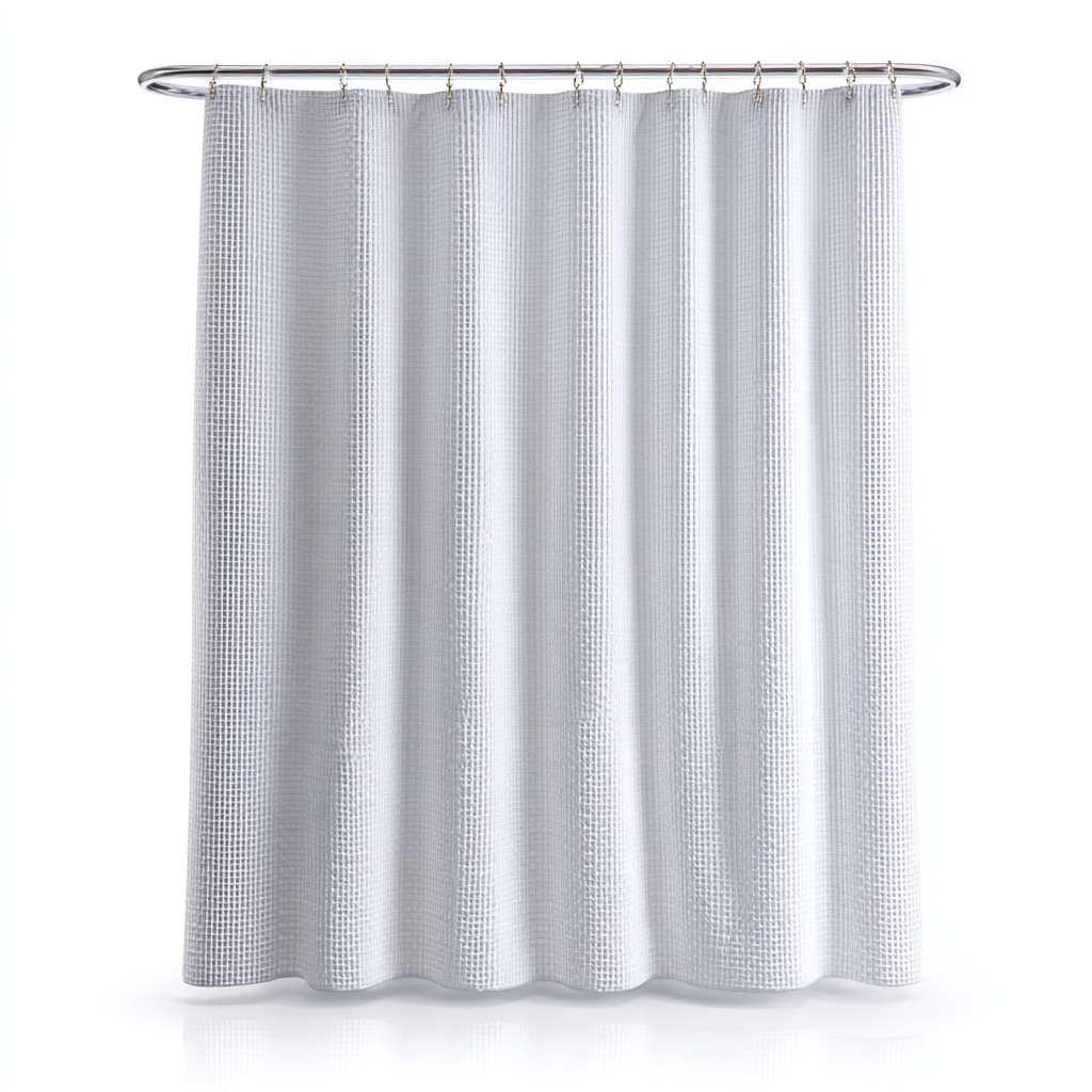 Qalvera Luxury Waffle Weave Shower Curtain - White