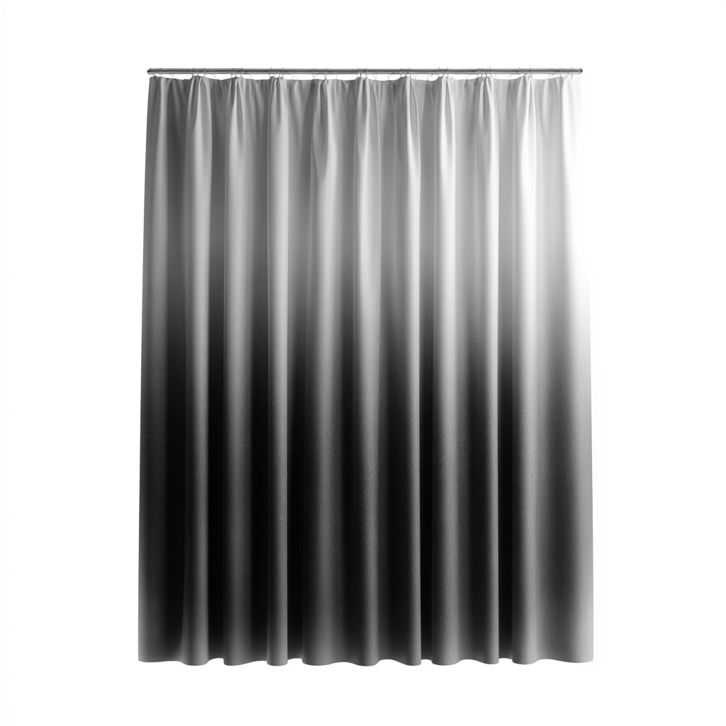 Qalvera Ombre Grey Fabric Shower Curtain
