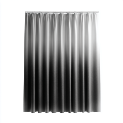 Qalvera Ombre Grey Fabric Shower Curtain