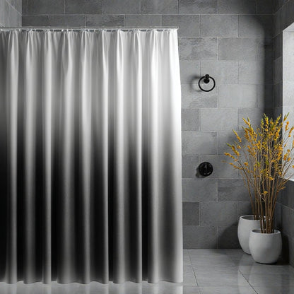 Qalvera Ombre Grey Fabric Shower Curtain